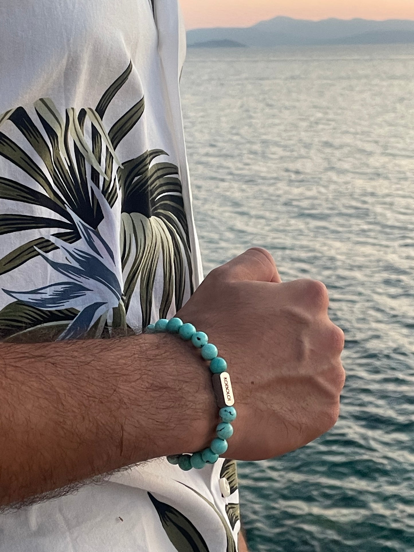 KOBOLOÏ Bracelet en perles de pierres naturelles Turquoise