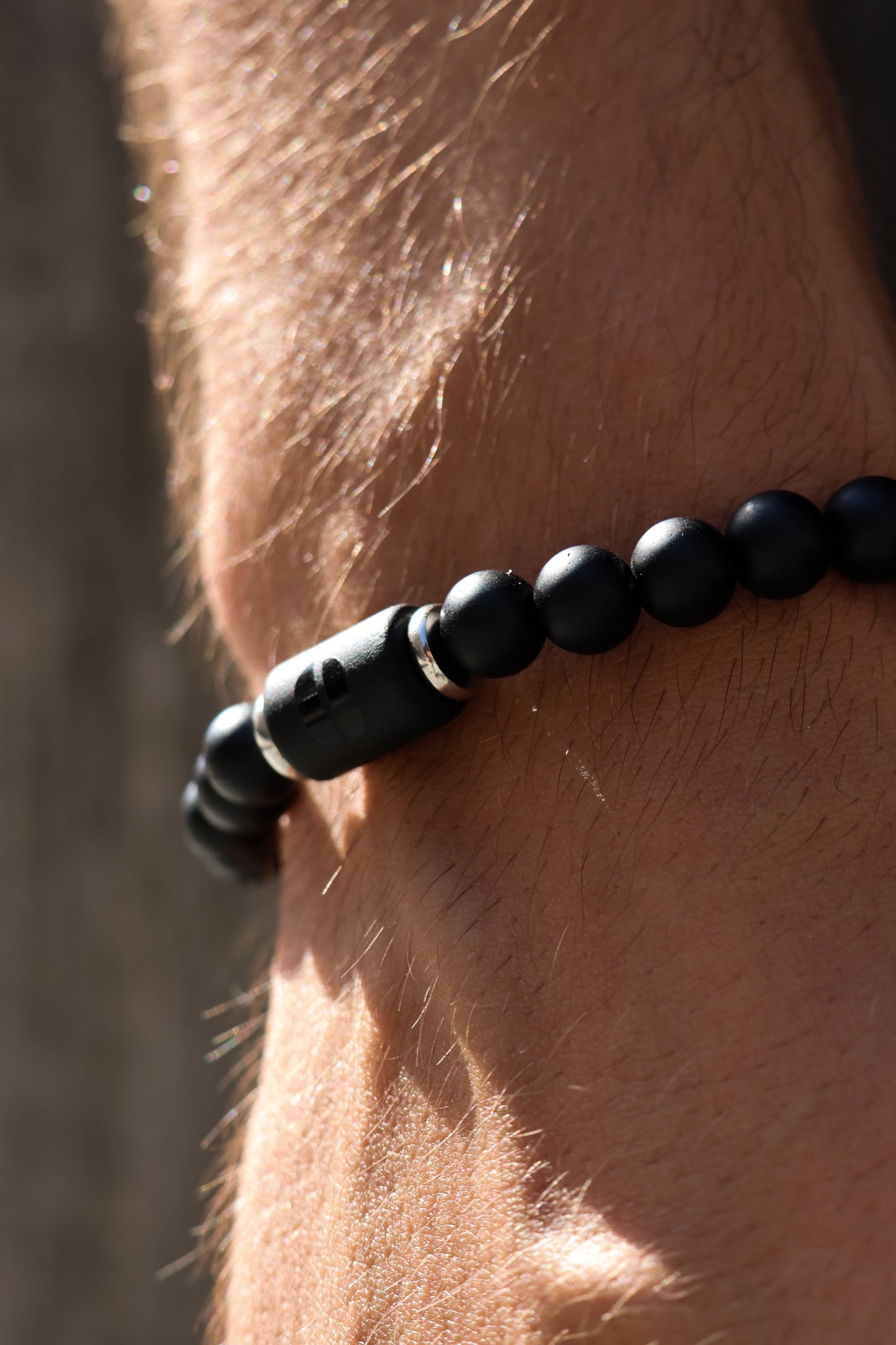 KOBOLOÏ Bracelet en perles de verre Noir