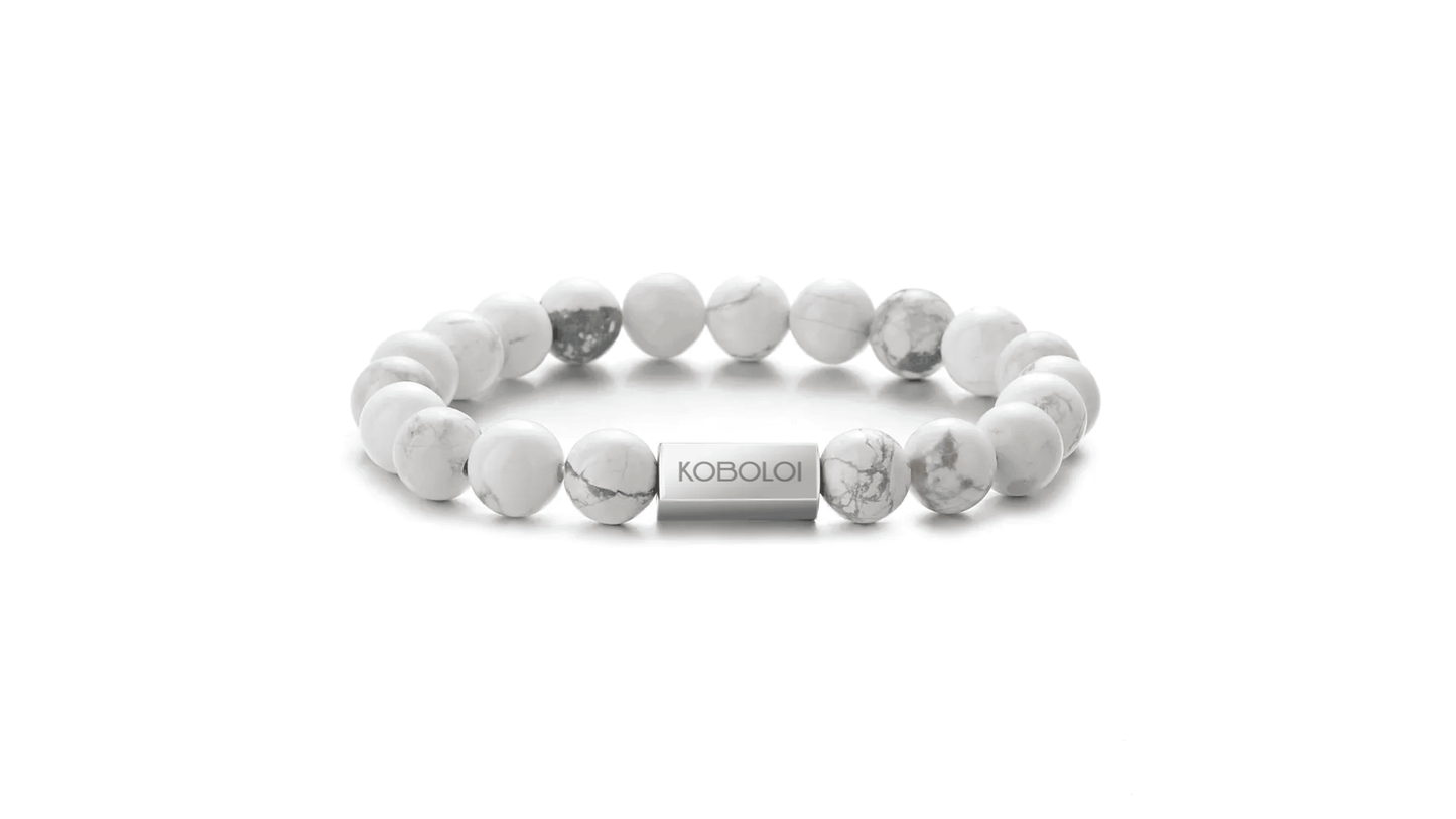 KOBOLOÏ Bracelet en perles de pierres naturelles Howlite
