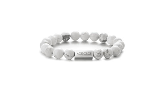 KOBOLOÏ Bracelet en perles de pierres naturelles Howlite